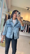 Nakış Detaylı Denim Kot Ceket Mavi 5846