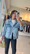 Nakış Detaylı Denim Kot Ceket Mavi 5846