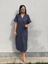 ÖNÜ PİLELİ ELBİSE FÜME