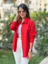 Orijinal Model Cebi İşlemeli Poplin Gömlek