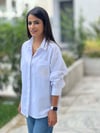 Orijinal Model Cebi İşlemeli Poplin Gömlek