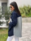 Örme Detaylı Denim Gömlek