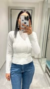 PARÇALI ZARA MODEL BLUZ BEYAZ