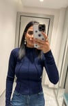 PARÇALI ZARA MODEL BLUZ LACİVERT
