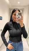 PARÇALI ZARA MODEL BLUZ SİYAH
