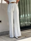 PARLAK DÜĞME DETAYLI YELEK PANTOLON TAKIM BEYAZ