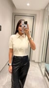POLO YAKA YUMUŞAK DOKULU KAZAK BEBE KREM