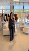 Pul Aksesuarlı , Premium Yelek & Pantolon Lacivert Takım