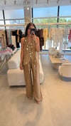 Pul Aksesuarlı , Premium Yelek & Pantolon Bej Takım