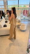 Pul Aksesuarlı , Premium Yelek & Pantolon Bej Takım