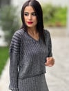 Simli Takım Koyu Gri