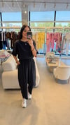Sırtı Düğme Detaylı Tencel Kumaş Takım Lacivert
