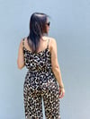 Siyah Leopar Desen Askılı Bluz Pantolon Takım 24Y986109