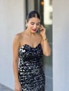 STRAPLEZ PULLU ELBİSE DORE SİYAH