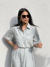 TENCEL KUMAŞ GÖMLEK  ELBİSE MİNT 