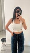 Toka detaylı crop beyaz 