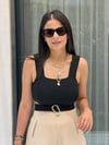 Toka detaylı crop siyah