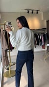V Yaka Düğmeli Triko Hırka-Ekru 60273