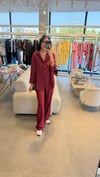 VİSKON KUMAŞ GÖMLEK PANTOLON TAKIM BORDO