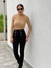 YARIM BOĞAZ CAMEL FİTİLLİ KAZAK 