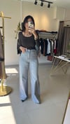 Yüksek Bel Geniş Paça Jean (Wide Leg) Gri