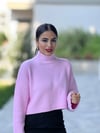 Yumuşak Dokulu Crop Kazak Pembe