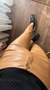 Yumuşak Dokulu Deri Pantolon Camel