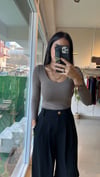 ZR HAVUZ YAKA BLUZ VİZON