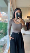 ZR HAVUZ YAKA BLUZ VİZON