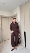 % 100 Keten Şalvar Pantalon Ceket Takım