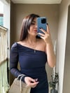 DRAPE DETAYLI TEK KOL ELBİSE