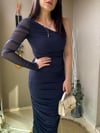 DRAPE DETAYLI TEK KOL ELBİSE