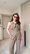 FULAR DETAYLI BLUZ TAKIM-MİNT YEŞİL