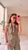 FULAR DETAYLI BLUZ TAKIM-MİNT YEŞİL