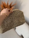 GOLD İP ÖRGÜ LAME ÇANTA GİZLİ BURSLU