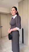 GÖMLEK YAKA PUANTİYELİ ELBİSE