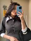 GÖMLEK YAKA PUANTİYELİ ELBİSE