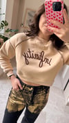 İNFİNİTY YAZI DETAYLI CROP SWEAT