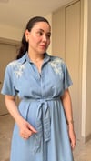 İşleme Detaylı Cepli Elbise 