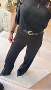 Likralı Bol Paça Kumaş Pantalon