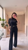 Likralı Bol Paça Kumaş Pantalon