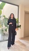 Likralı Kumaş Bol Paça Pantalon 