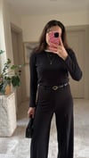Likralı Kumaş Bol Paça Pantalon 