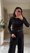 Likralı Kumaş Bol Paça Pantalon 