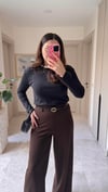 Likralı Kumaş Bol Paça pantalon