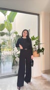 Likralı Kumaş Bol Paça Pantalon 