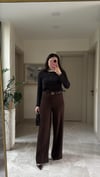 Likralı Kumaş Bol Paça pantalon