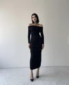 MADONNA YAKA MAXİ BOY ESNEK KUMAŞ DRAPE  ELBİSE 