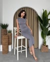 MİDİ BOY DRAPE DETAYLI ELBİSE