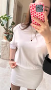 VATKA DETAYLI KISA ELBİSE BAYAZ